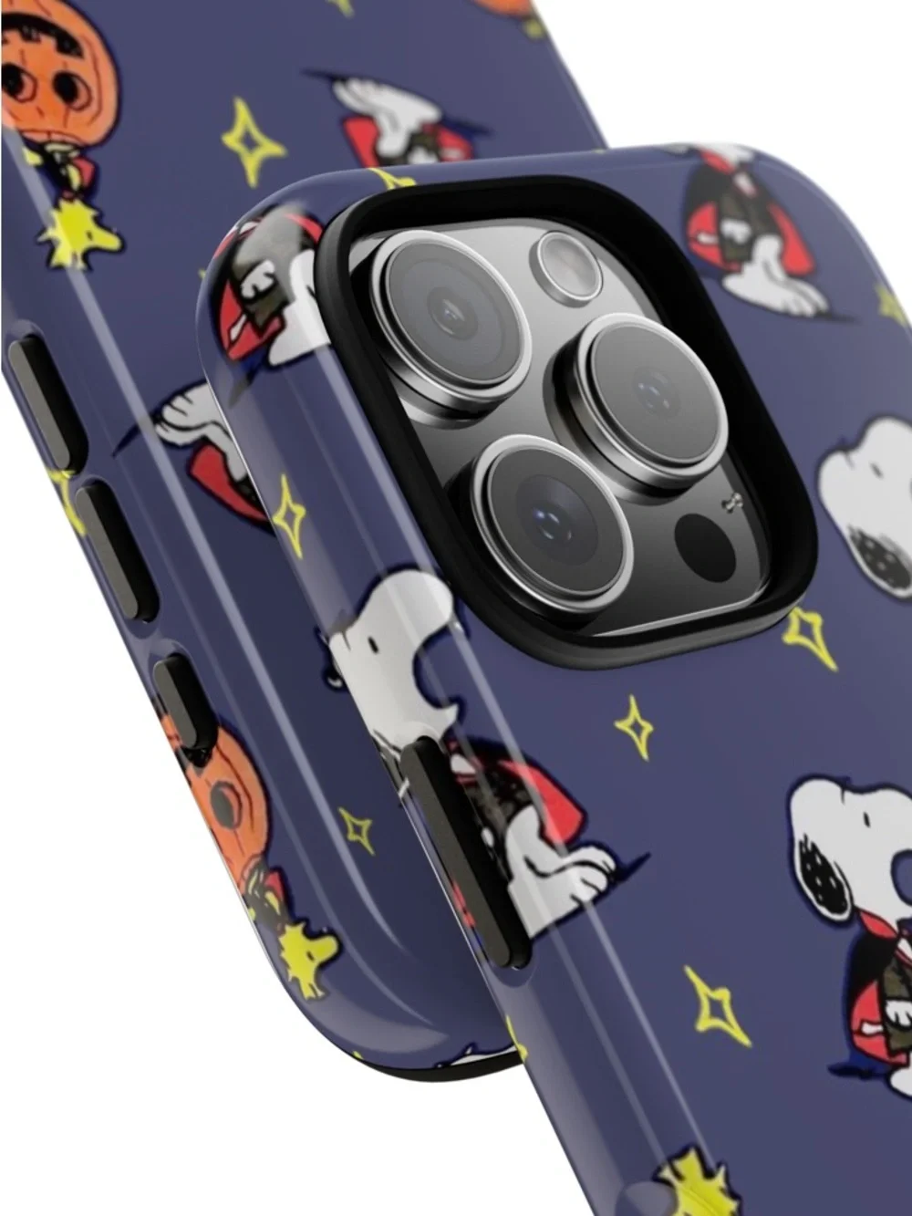 Blue-Purple Snoopy Pumpkins Halloween Glossy Phone Case for iPhone
